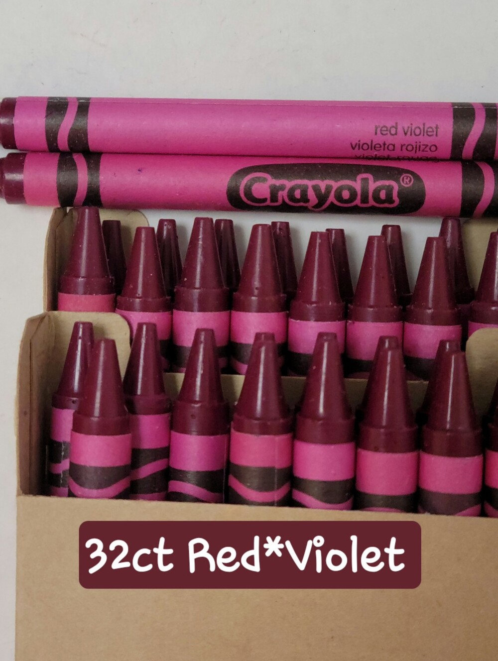 (32) Crayola Crayons (Red Violet) Single Color Bulk Lot